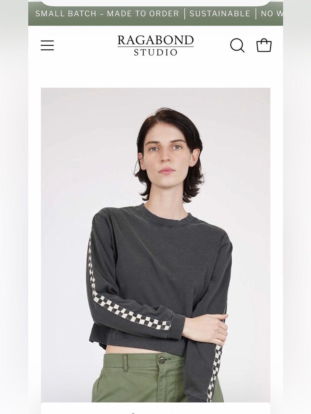 Ragabond Studio Gent's Crop L/S in washed black